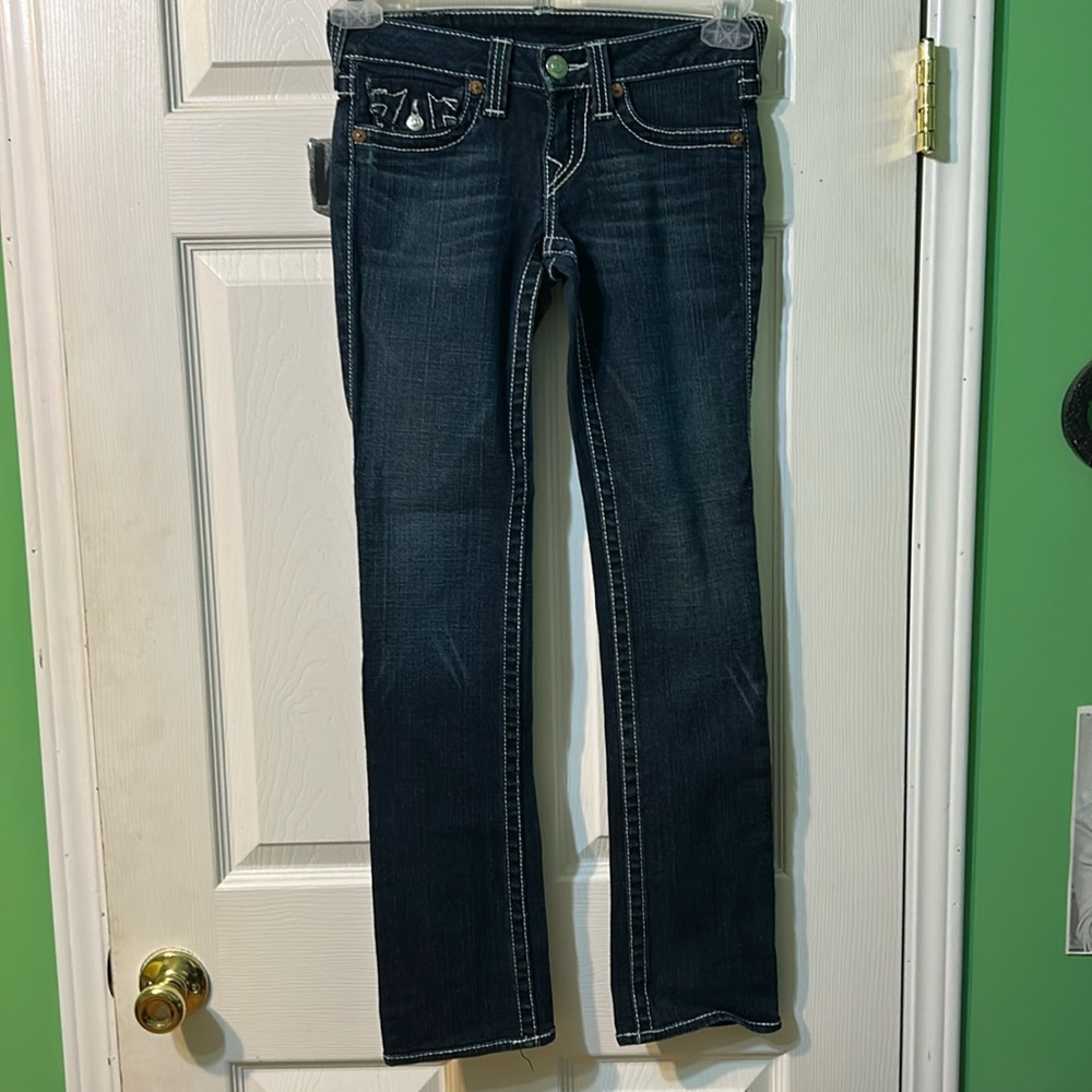 Women’s True Religion low rise BILLY Jeans - Size 24. Inseam 30”Excellent Cond